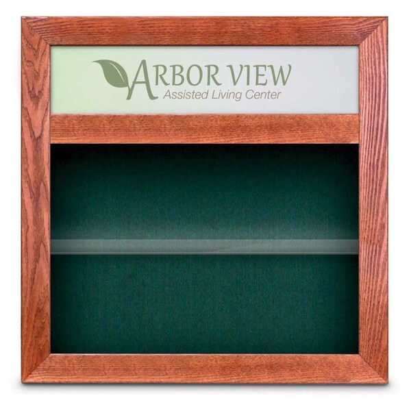 Outdoor Enclosed Combo Board, 42"x32", Bronze Frame/Green & Buff